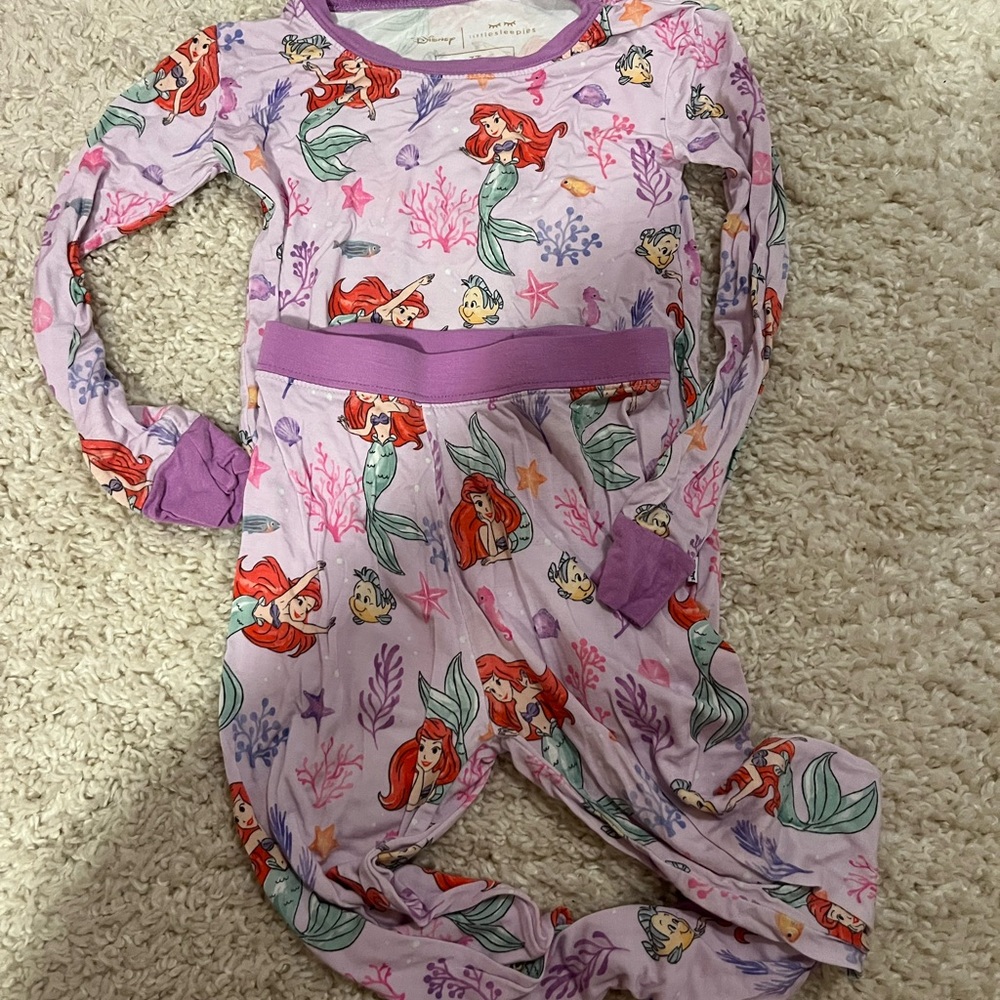 Disney Little Mermaid Little Sleepies Pajama 3T